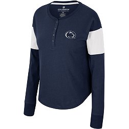 Colosseum Women's Penn State Nittany Lions Blue Henley Long Sleeve T-Shirt