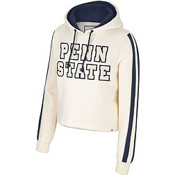 Colosseum Women's Penn State Nittany Lions Cream Perfect Date Cropped Pullover Hoodie