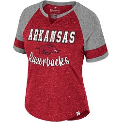 Colosseum Women's Arkansas Razorbacks Cardinal V-Notch T-Shirt