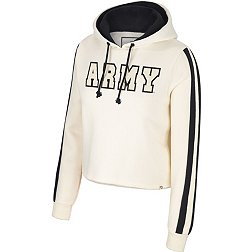 Colosseum Women's Army West Point Black Knights Cream Perfect Date Cropped Pullover Hoodie