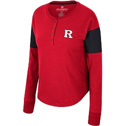 Colosseum Women's Rutgers Scarlet Knights Scarlet Henley Long Sleeve T-Shirt