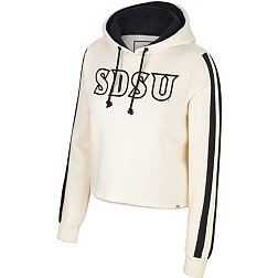 Colosseum Women's San Diego State Aztecs Cream Perfect Date Cropped Pullover Hoodie