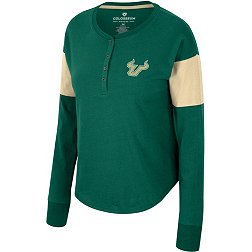Colosseum Women's South Florida Bulls Green Henley Long Sleeve T-Shirt