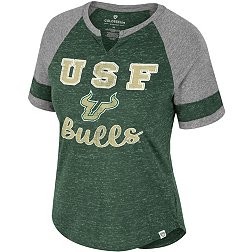 Colosseum Women's South Florida Bulls Green V-Notch T-Shirt