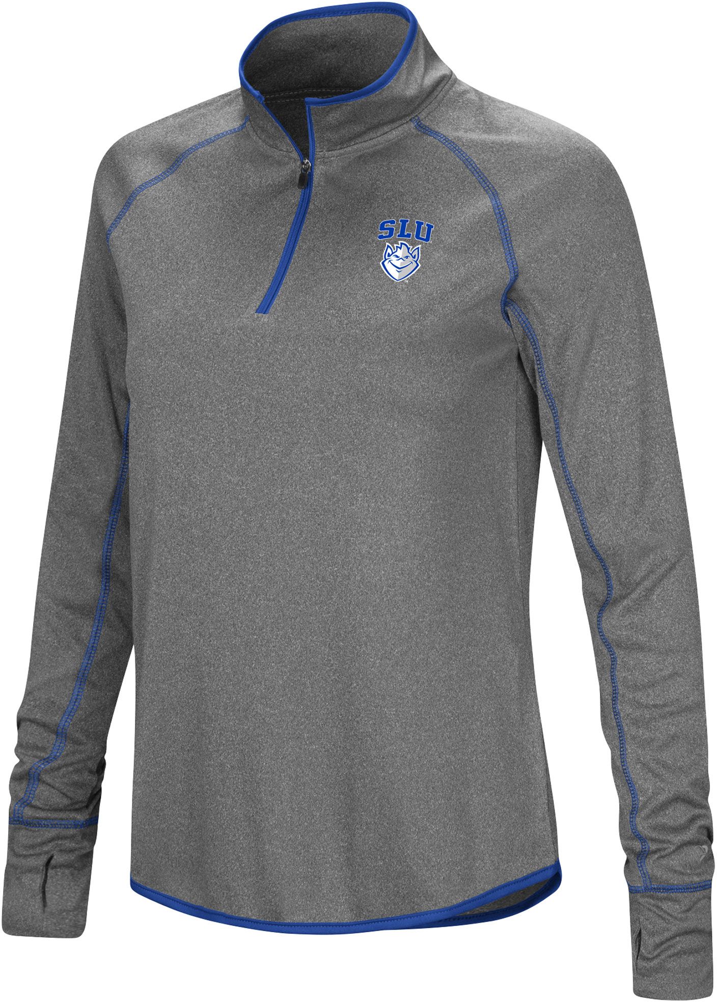 Colosseum Women's Saint Louis Billikens Heather Charcoal 1/4 Zip Pullover