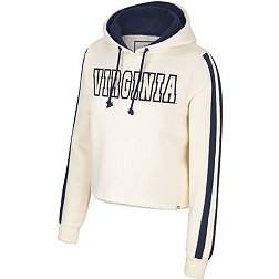 Colosseum Women's Virginia Cavaliers Cream Perfect Date Cropped Pullover Hoodie