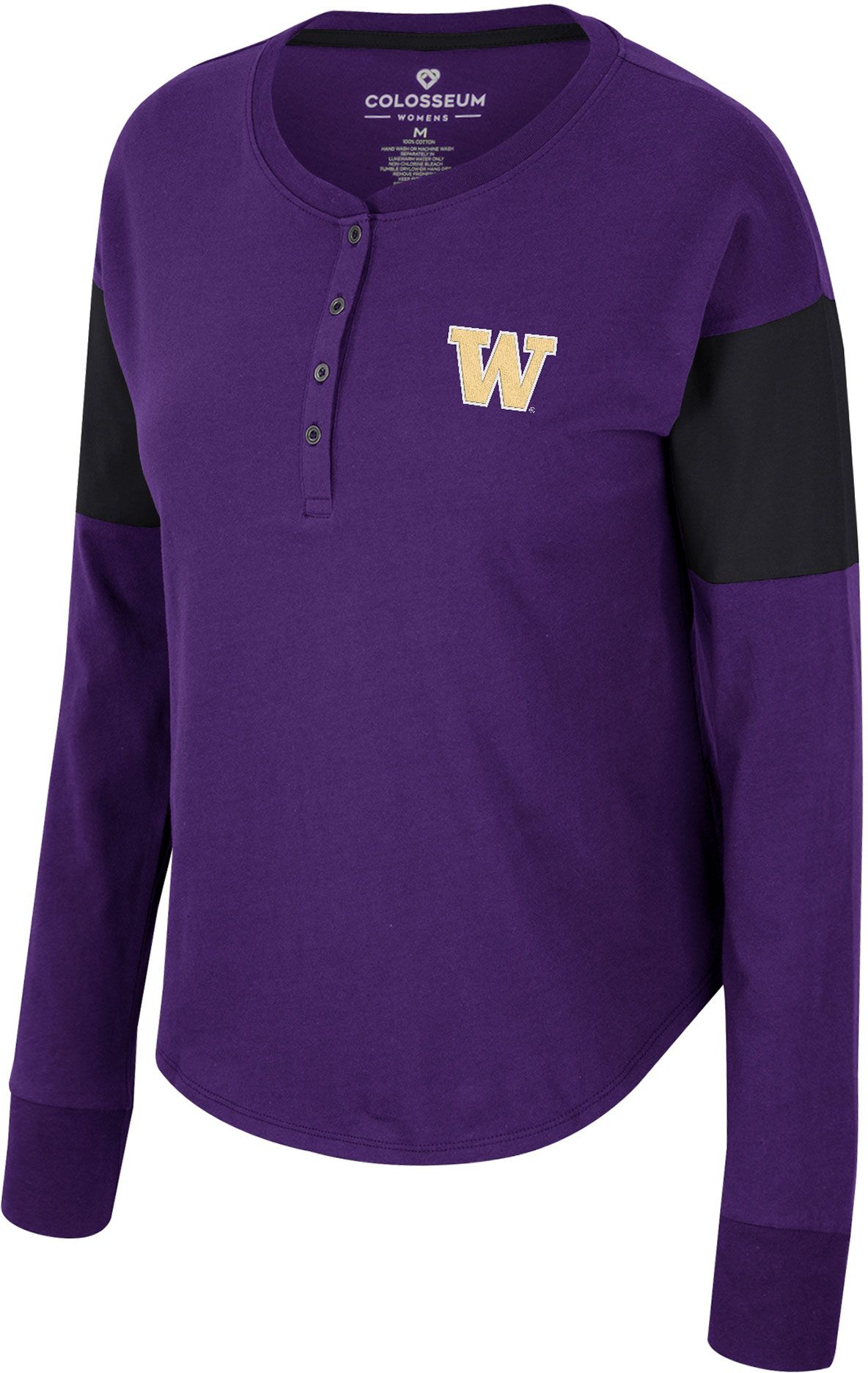 Colosseum Women's Washington Huskies Purple Henley Long Sleeve T-Shirt
