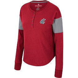 Colosseum Women's Washington State Cougars Crimson Henley Long Sleeve T-Shirt
