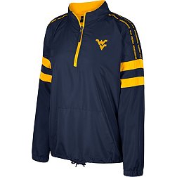 Colosseum Women's West Virginia Mountaineers Blue Make a Statement 1/4 Zip Pullover