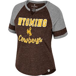 Colosseum Women's Wyoming Cowboys Brown V-Notch T-Shirt
