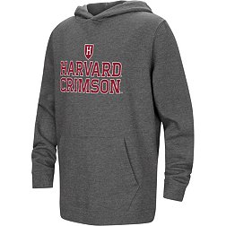 Colosseum Youth Harvard Crimson Charcoal Pullover Hoodie