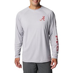 Columbia Men's Alabama Crimson Tide Grey Terminal Tackle Long Sleeve T-Shirt