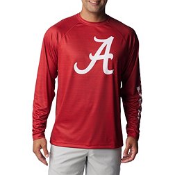 Columbia Men's Alabama Crimson Tide Crimson Heathered Terminal Tackle Long Sleeve T-Shirt