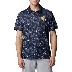 Columbia Men's West Virginia Mountaineers Blue Super Terminal Tackle Polo