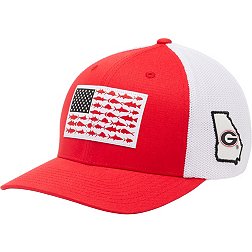 Columbia Georgia Bulldogs Red Fish Flag Fitted Hat