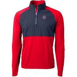Cutter & Buck Men's Chicago Cubs Red Eco Knit Stretch 1/4 Zip Pullover