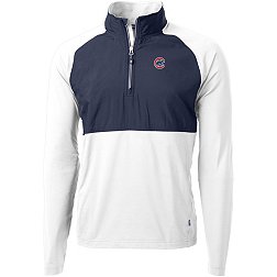 Cutter & Buck Men's Chicago Cubs White Eco Knit Stretch 1/4 Zip Pullover
