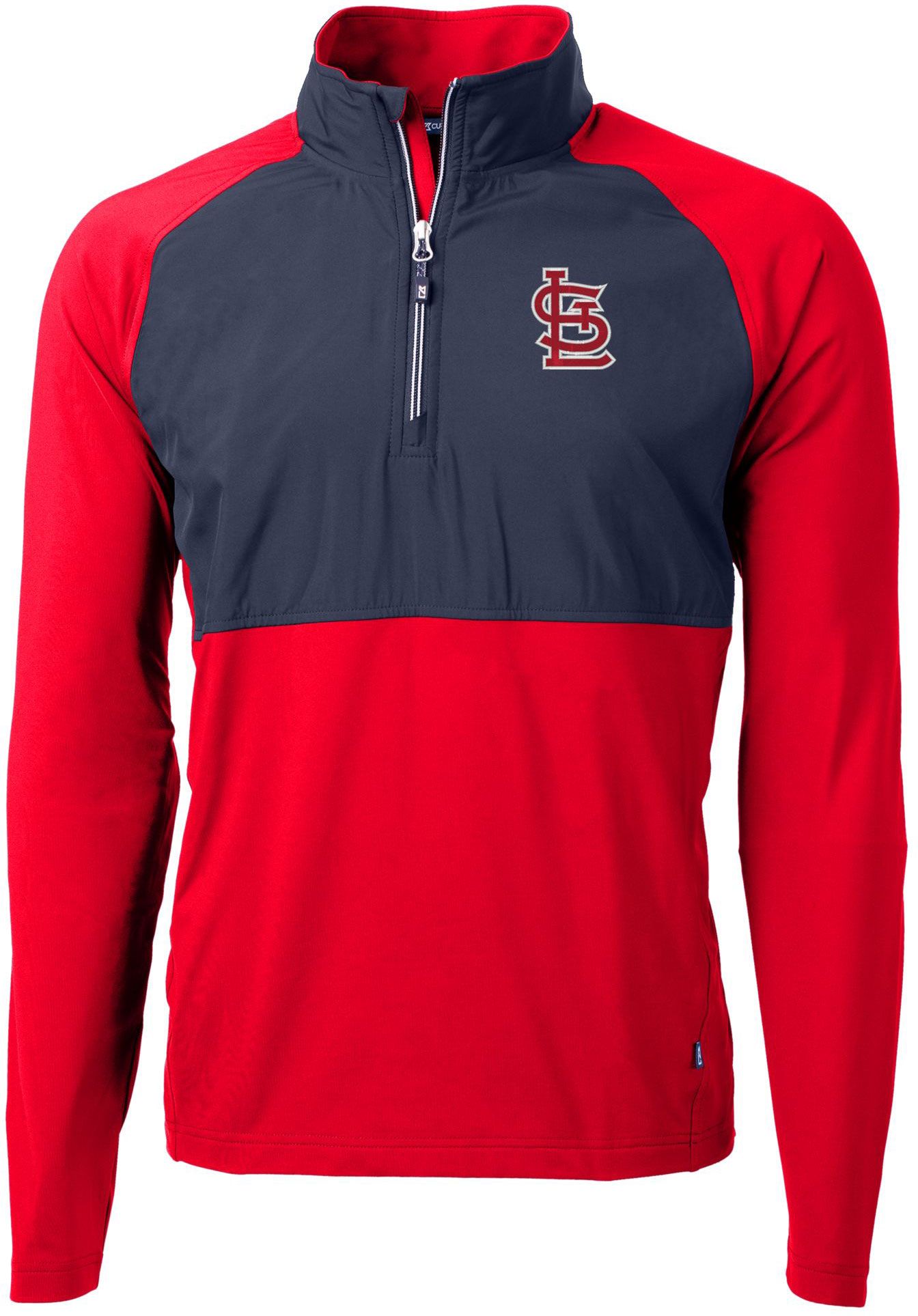 Cutter &amp; Buck Men's St. Louis Cardinals Red Adapt Eco Knit Hybrid 1/4 Zip Jacket