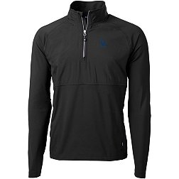 Cutter & Buck Men's Los Angeles Dodgers Black Eco Knit Stretch 1/4 Zip Pullover