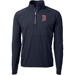 Cutter & Buck Men's Boston Red Sox Blue Eco Knit Stretch 1/4 Zip Pullover