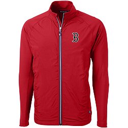 Cutter & Buck Men's Boston Red Sox Red Eco Knit Hybrid Jacket