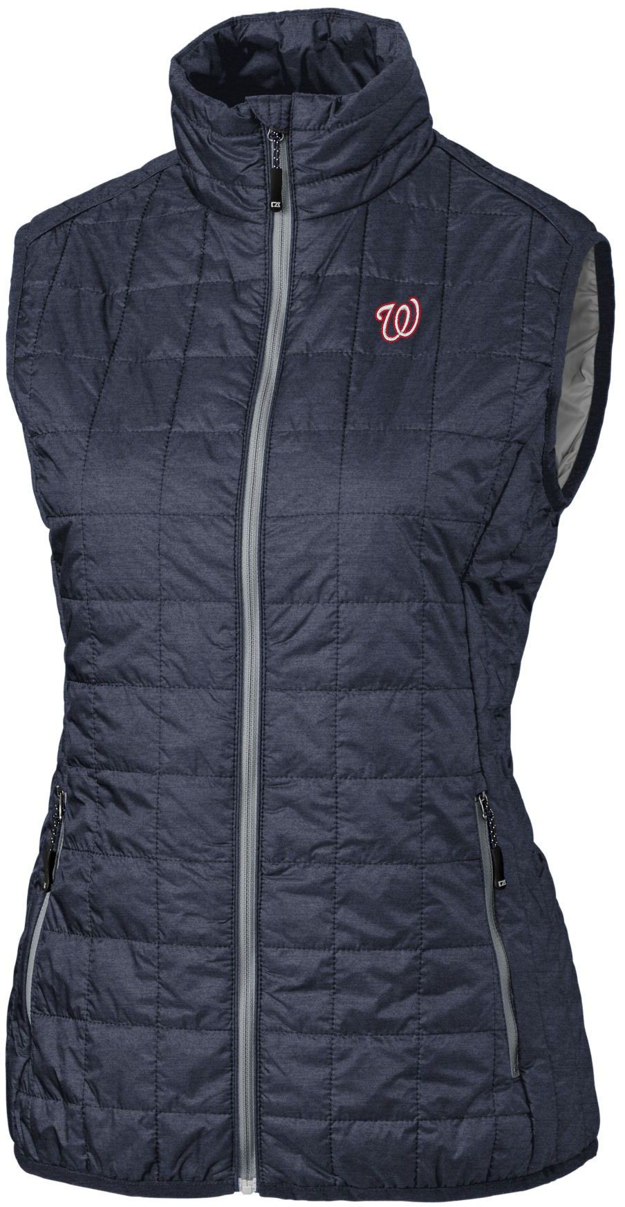 Cutter &amp; Buck Women's Washington Nationals Black PrimaLoft® Eco Insulated Full Zip Puffer Vest