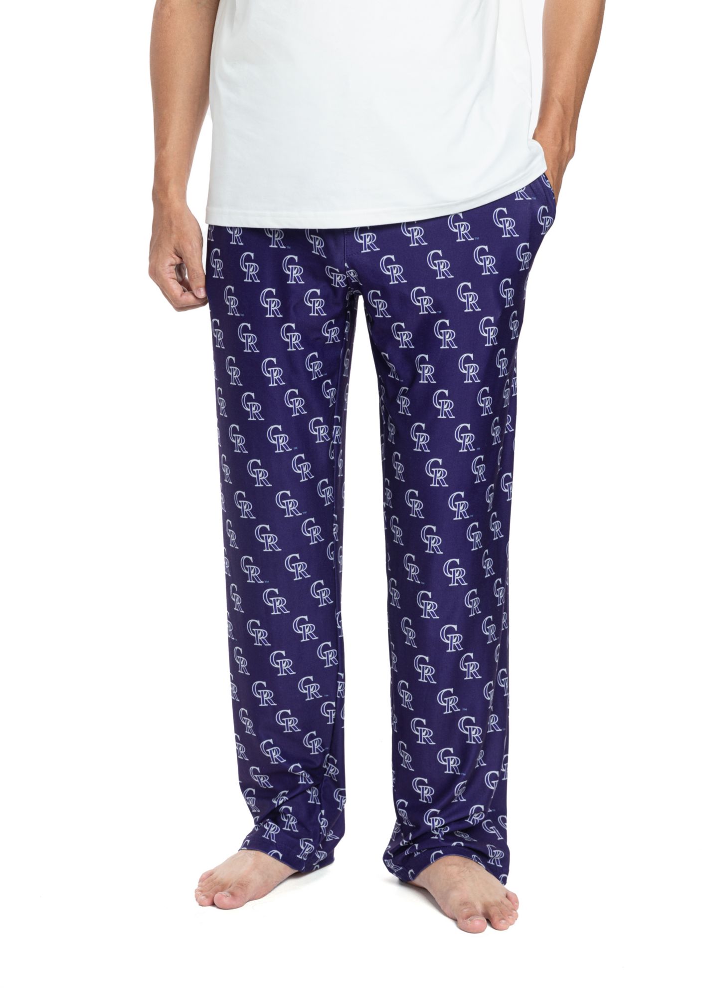 College Concepts Men's Colorado Rockies Purple All Over Print Pants