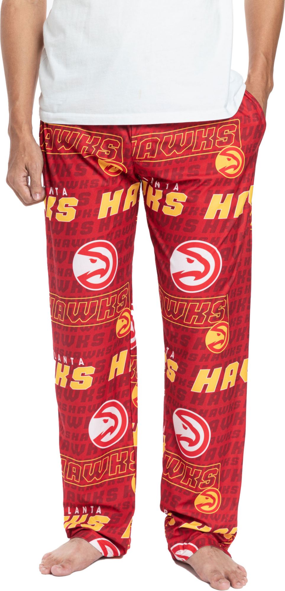 Concepts Sports Atlanta Hawks Red All Over Print Knit Pants
