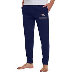 Concepts Sport Men's Denver Broncos Navy Biscayne Flannel Pants