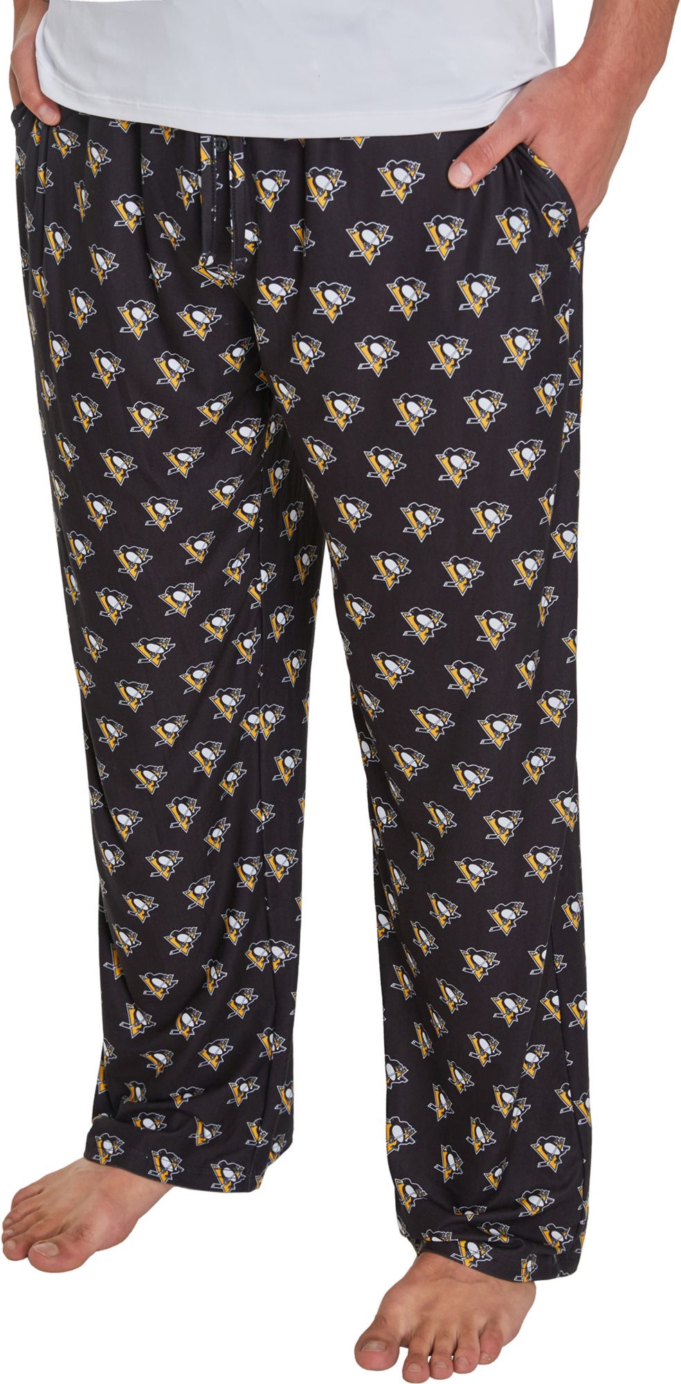 Concepts Sport Men's Pittsburgh Penguins Gauge Black Knit Pajama Pants