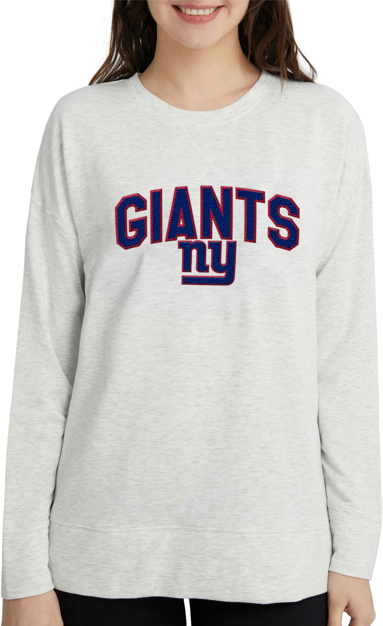 New Era Women's New York Giants Grey Balloon Sleeve Crew