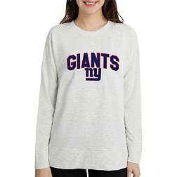 Concepts Sport Women's New York Giants Brushed Terry Oatmeal Long Sleeve Crew Sweatshirt