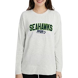 Concepts Sport Women's Seattle Seahawks Brushed Terry Oatmeal Long Sleeve Crew Sweatshirt