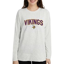 Concepts Sport Women's Minnesota Vikings Brushed Terry Oatmeal Long Sleeve Crew Sweatshirt