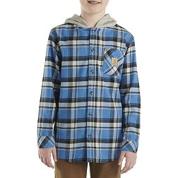 Carhartt Boys' Flannel Hooded Long Sleeve Shirt