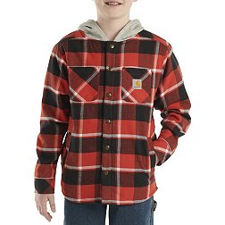 Carhartt Youth Long Sleeve Snap-Front Hooded Shirt Jacket