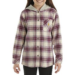 Carhartt Girls' Long Sleeve Pocket Flannel Shirt