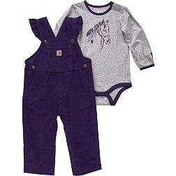 Carhartt Girls' Infant Long Sleeve Bodysuit and Corduroy Overall Set