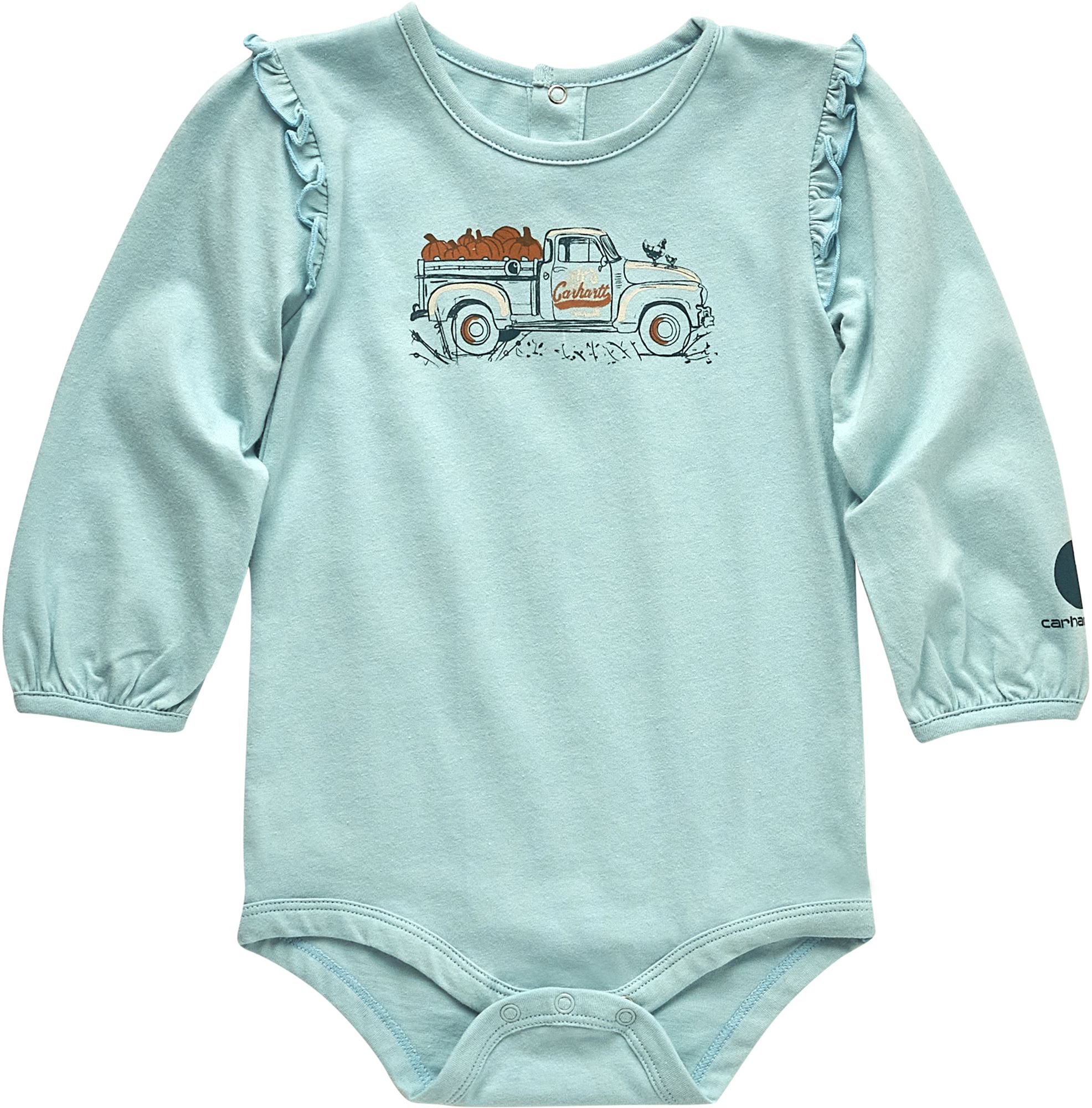 Carhartt Girls' Infant Long Sleeve Pumpkin Truck Bodysuit