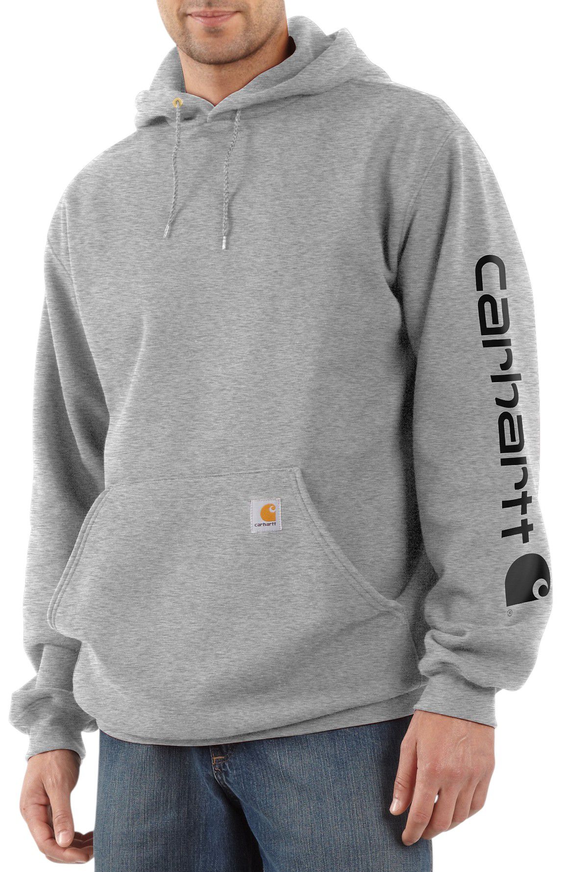 Carhartt Men's Midweight Signature Sleeve Logo Hooded Sweatshirt