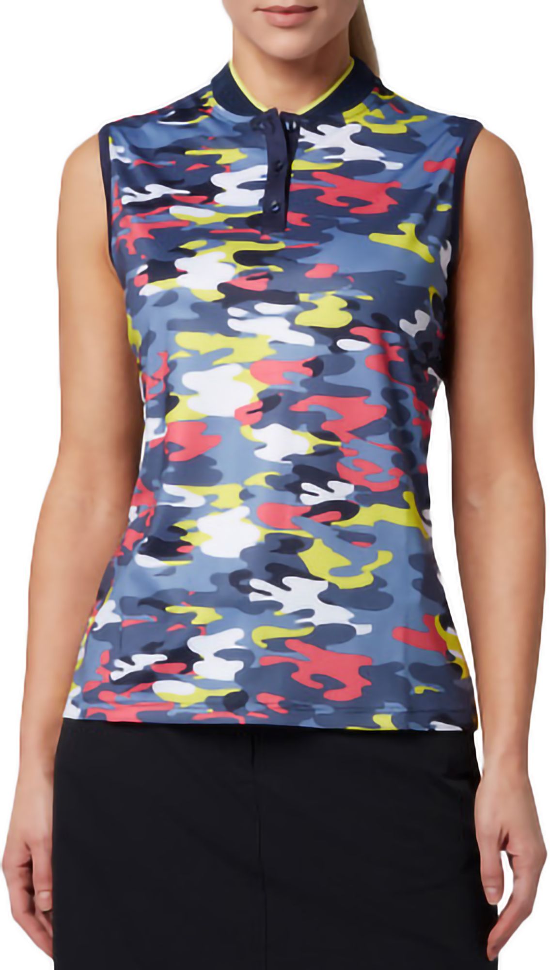 Callaway Women's Sleeveless Multi-Color Camo Golf Polo