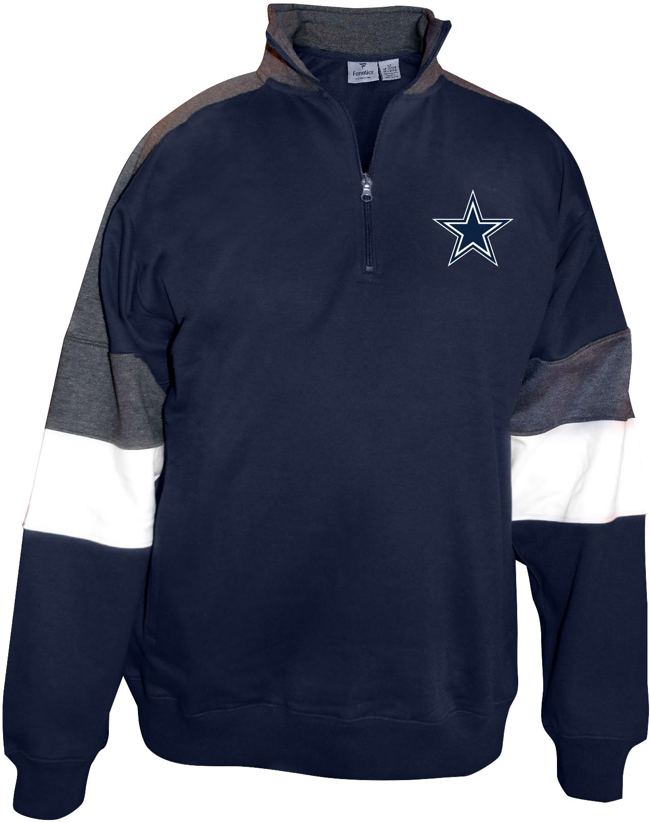 Dallas Cowboys Men's Fleece Jersey Fleece Big &amp; Tall Grey Quarter-Zip Pullover