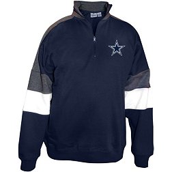 Dallas Cowboys Men's Fleece Jersey Fleece Big & Tall Grey Quarter-Zip Pullover