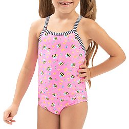 Dolfin Girls' Uglies Buzy Beez Printed One-Piece Swimsuit
