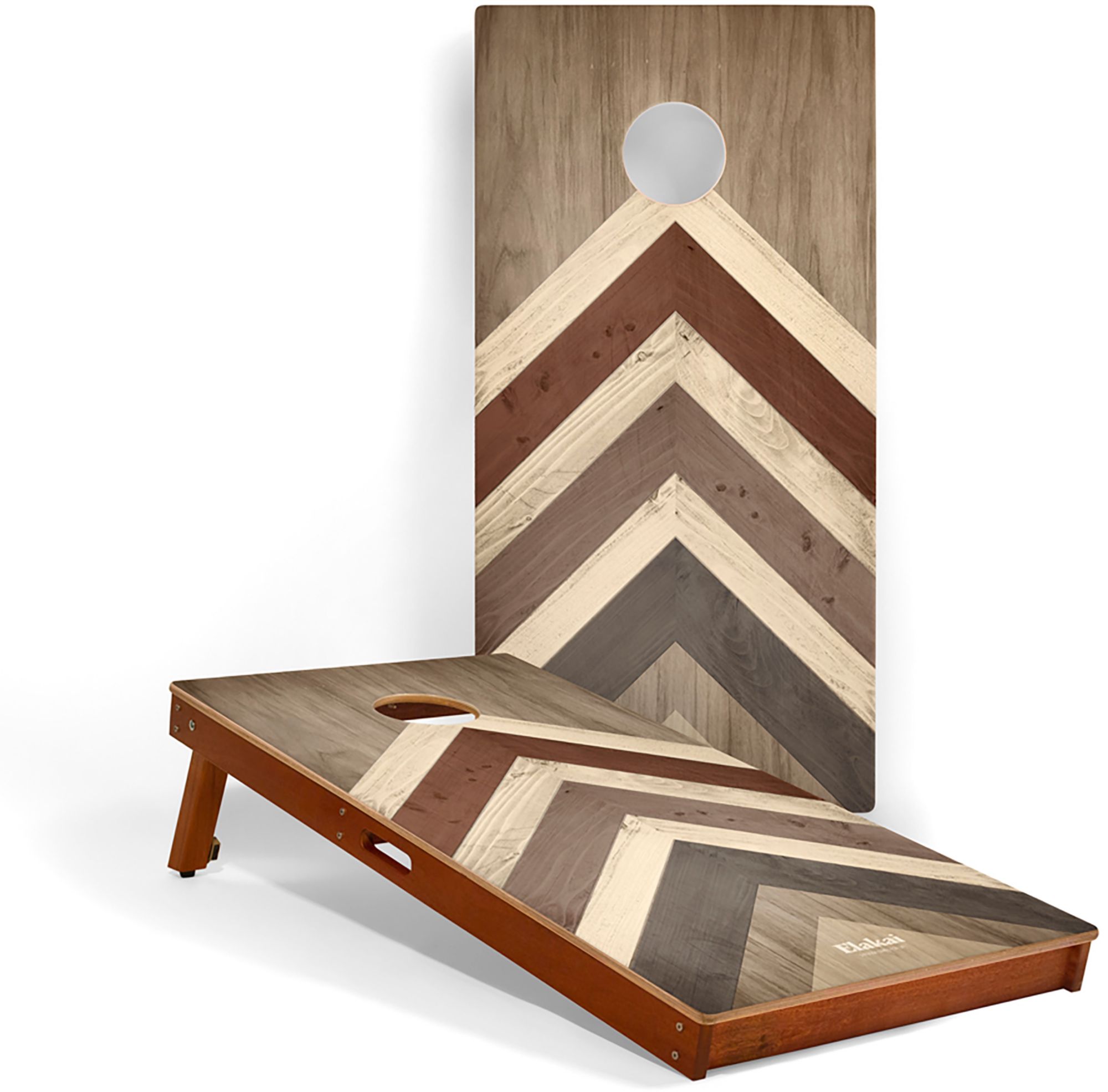 Elakai Pathfinder Terra Chevron 2x4 Mahogany Cornhole Boards, Set of 2, Ages 13+ - Terra chevron