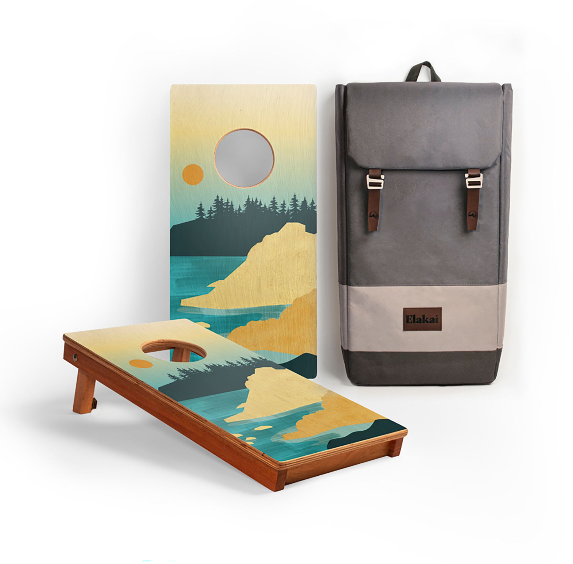 Elakai Travel 1' x 2' Cornhole Boards with Carrying Backpack