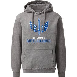 XFL Men's St. Louis BattleHawks Lockup Logo Grey Hoodie