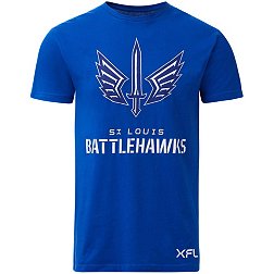 XFL Men's St. Louis BattleHawks Lockup Logo Blue T-Shirt