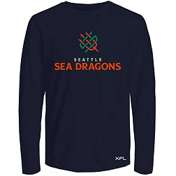 XFL Men's Seattle Sea Dragons 2nd Flat Navy Long Sleeve T-Shirt
