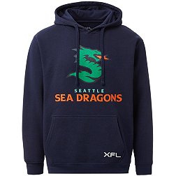 XFL Men's Seattle Sea Dragons Lockup Logo Navy Hoodie